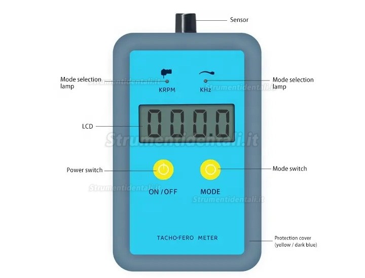 Tachimetro per manipolo dentale e misuratore frequenza per scaler ad ultrasuoni